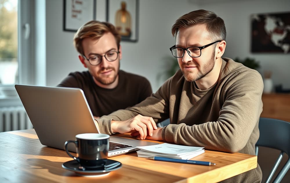 Person som sjekker casino-lisens på laptop