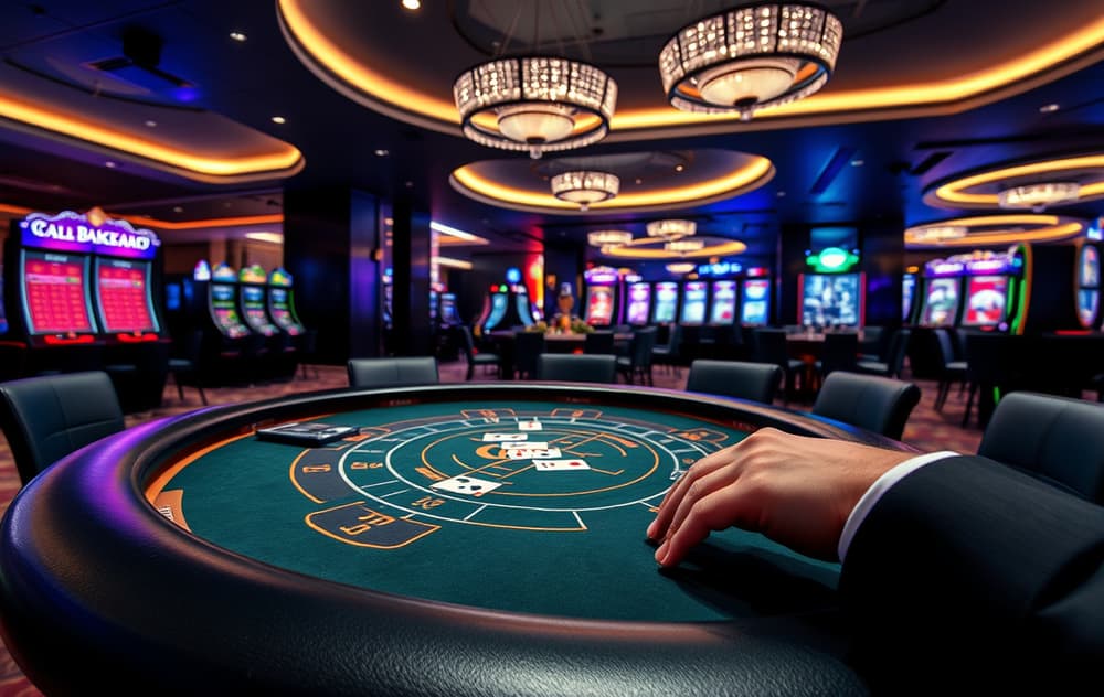 Bilde av blackjack-bord med spillkort ess og konge, mobilcasino-stemning